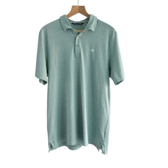 Travis Mathew The Zinna Polo Shirt in Heather Green Mens Sz Large - Picture 2 of 11